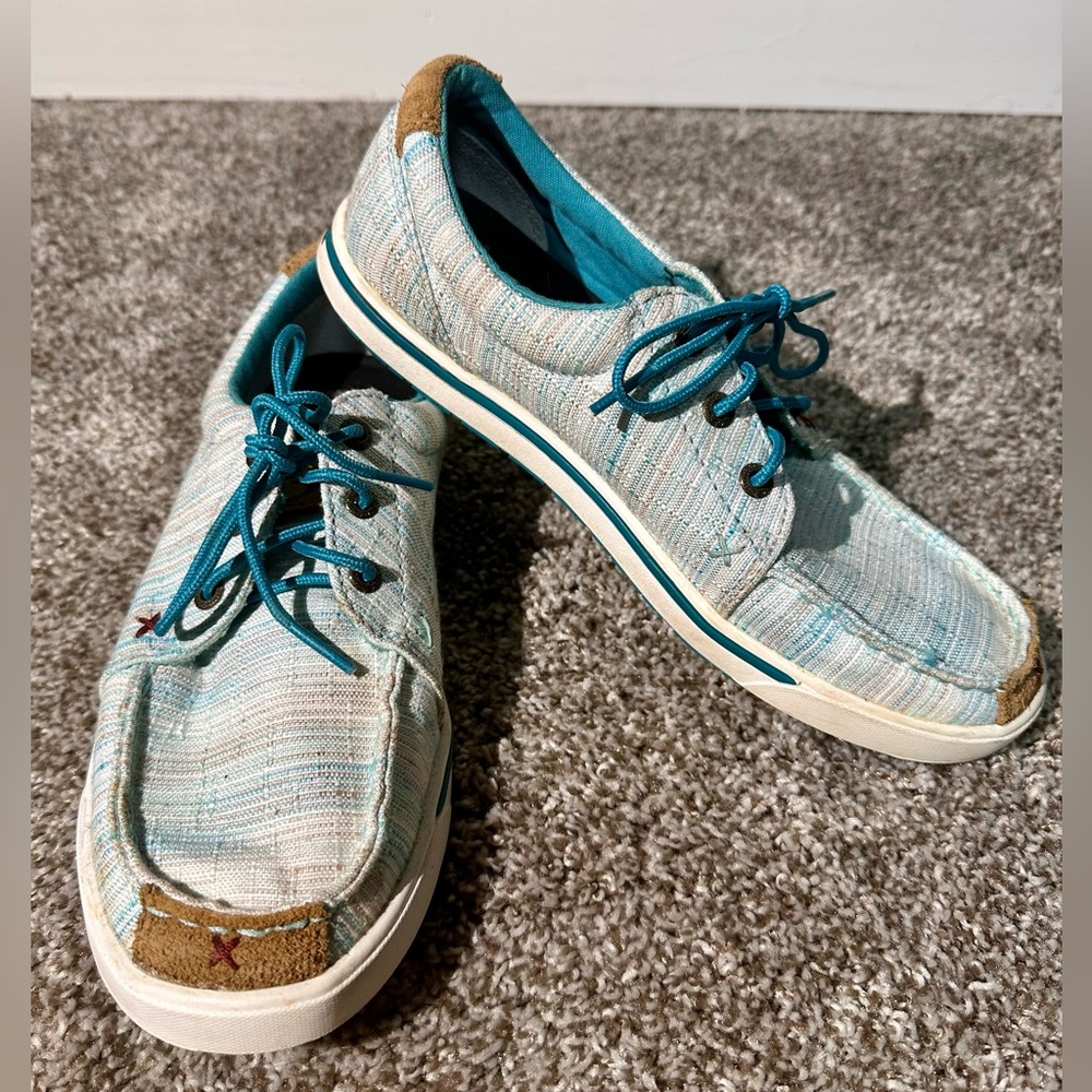 Twisted X Women's Hooey Loper, Moc Toe, Blue & Multi, 7.5 M